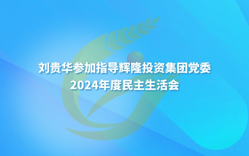 刘贵华参加指导辉隆投资集团党委2024年度民主生活会